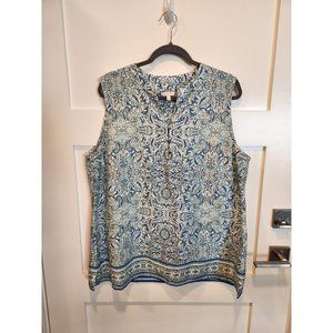 Talbots Paisley Print Sleeveless Blouse XL
